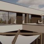 animacja komputerowa architektoniczna domu , budowa ścian, kondygnacji