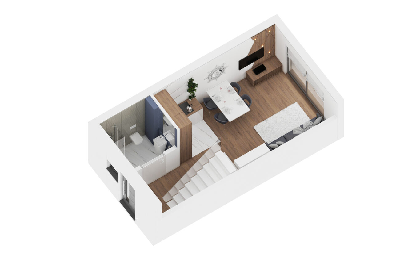 rzut pokoi 3d pomieszczenia w domu