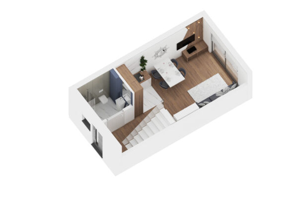 rzut pokoi 3d pomieszczenia w domu