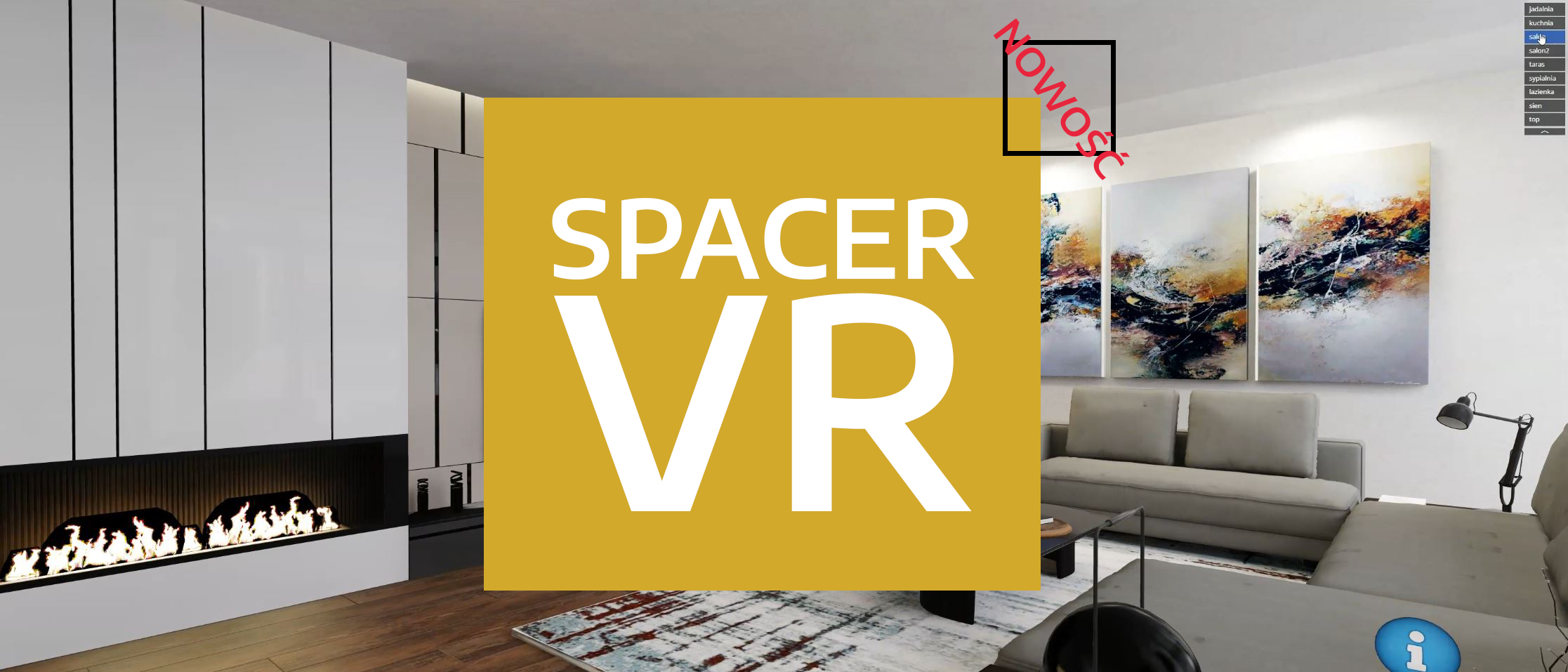 spacer wirtualny po wnętrzu domu i mieszkania 3D