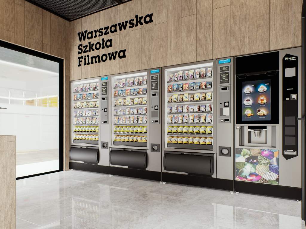 wizualizacje automatów z kawą i przekąskami